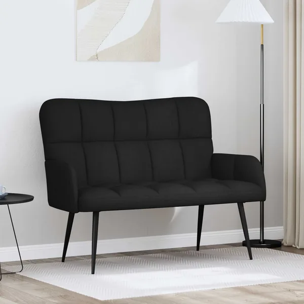 Sofa 2 places Noir 115 x 61 x 87 cm Tissu