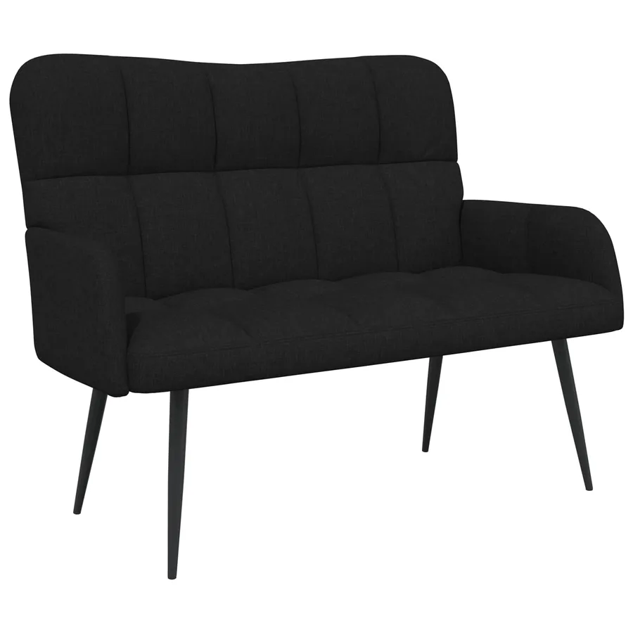 Sofa 2 places Noir 115 x 61 x 87 cm Tissu - 2