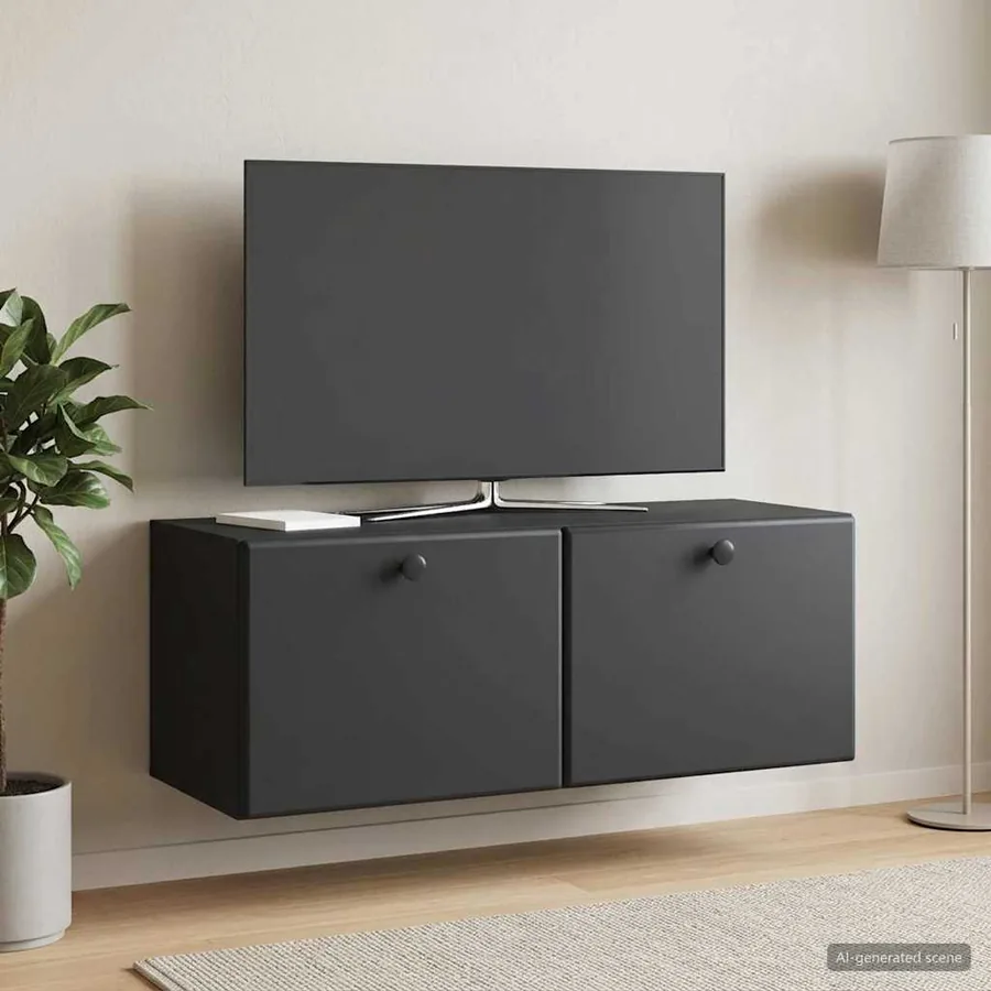 Meuble TV mural 78,5 x 31 x 30 cm Noir Bois d'ingénierie
