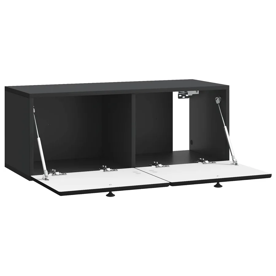 Meuble TV mural 78,5 x 31 x 30 cm Noir Bois d'ingénierie - 5
