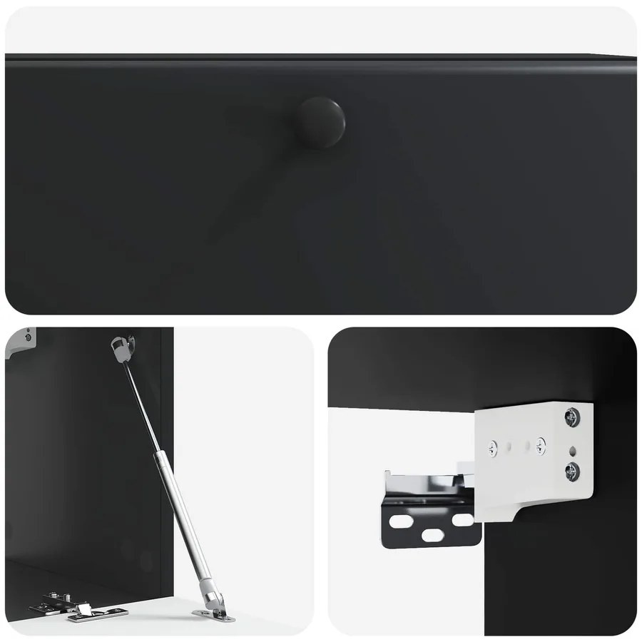 Meuble TV mural 78,5 x 31 x 30 cm Noir Bois d'ingénierie - 9