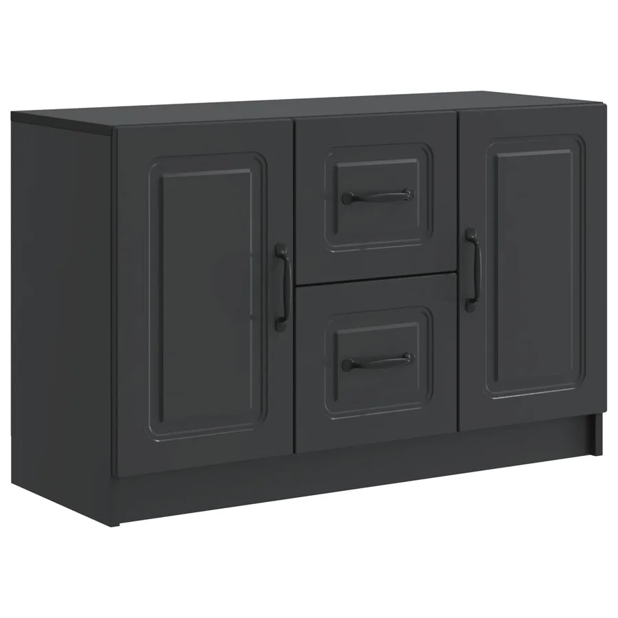 Buffet avec tiroir Noir 89 x 34,5 x 57 cm Bois d'ingénierie - 2