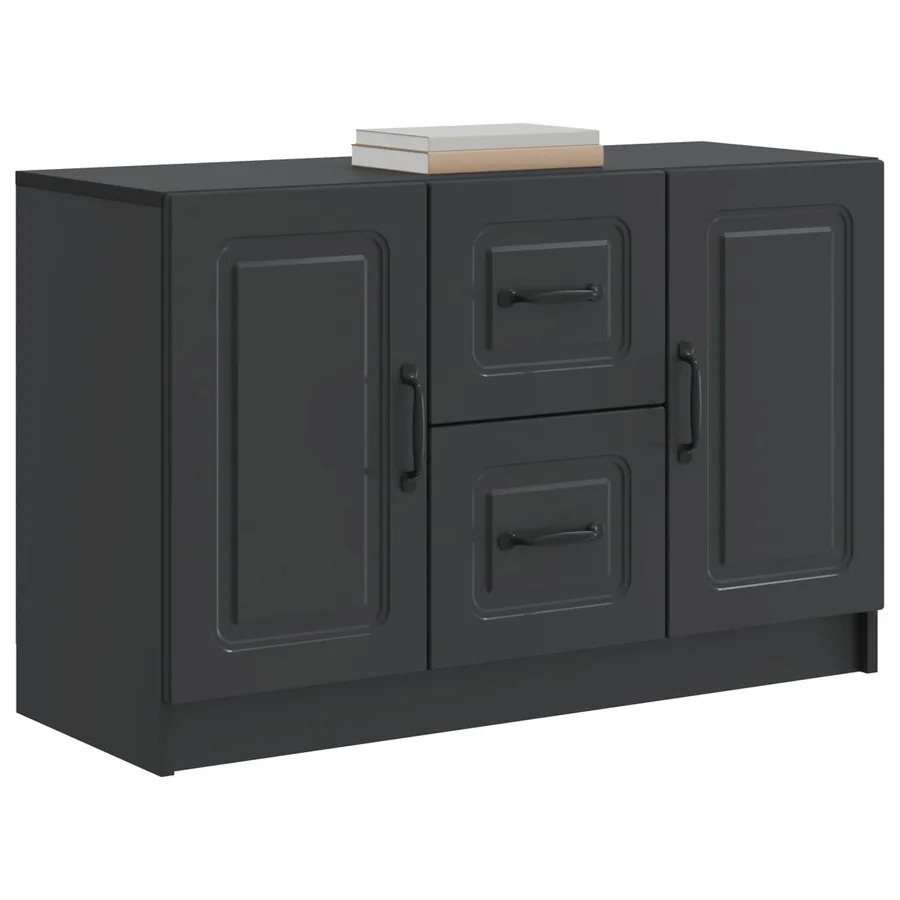 Buffet avec tiroir Noir 89 x 34,5 x 57 cm Bois d'ingénierie - 3