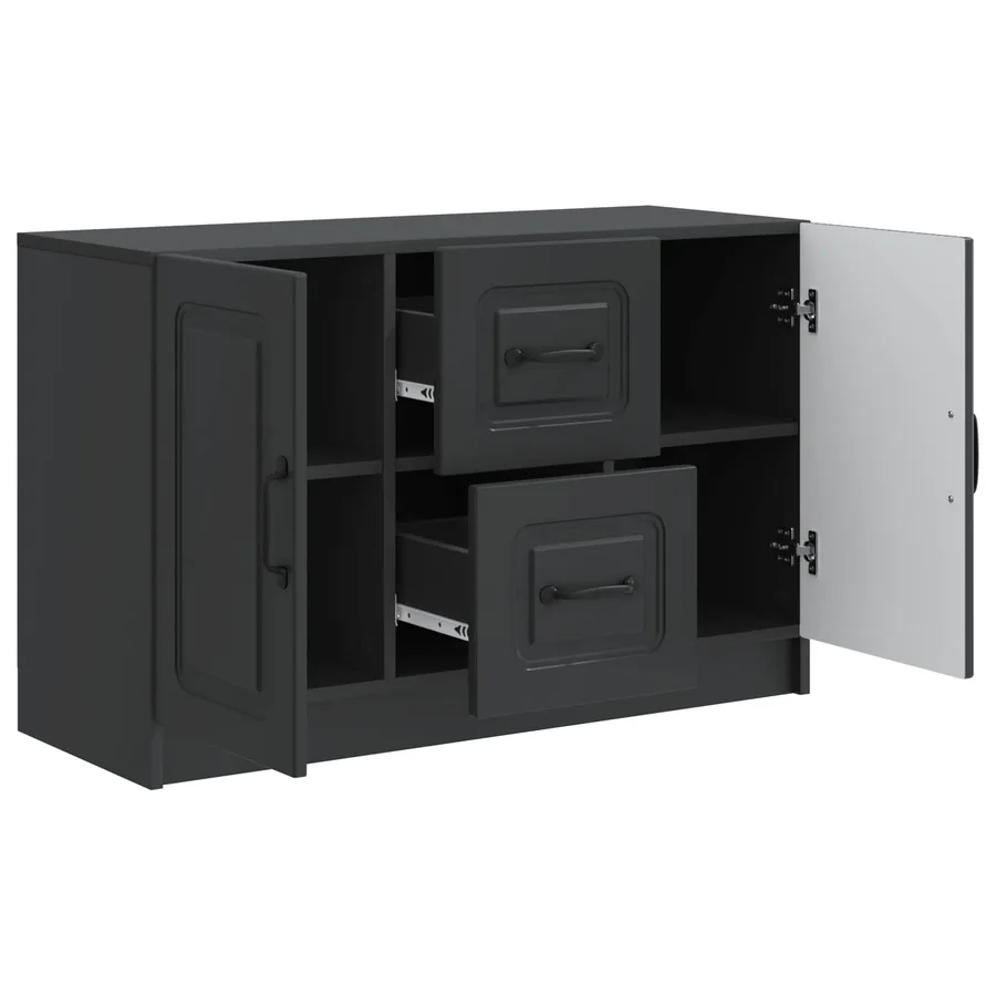 Buffet avec tiroir Noir 89 x 34,5 x 57 cm Bois d'ingénierie - 5