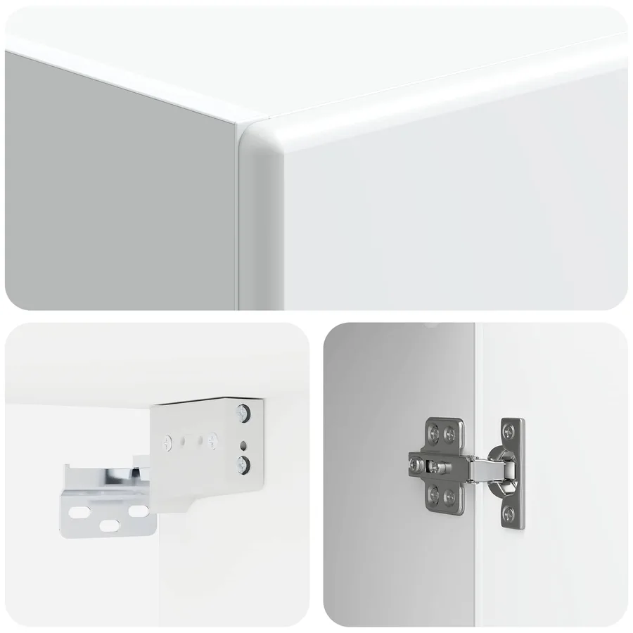 Armoire Murale Blanc brillant 33 x 34,5 x 90 cm - 7
