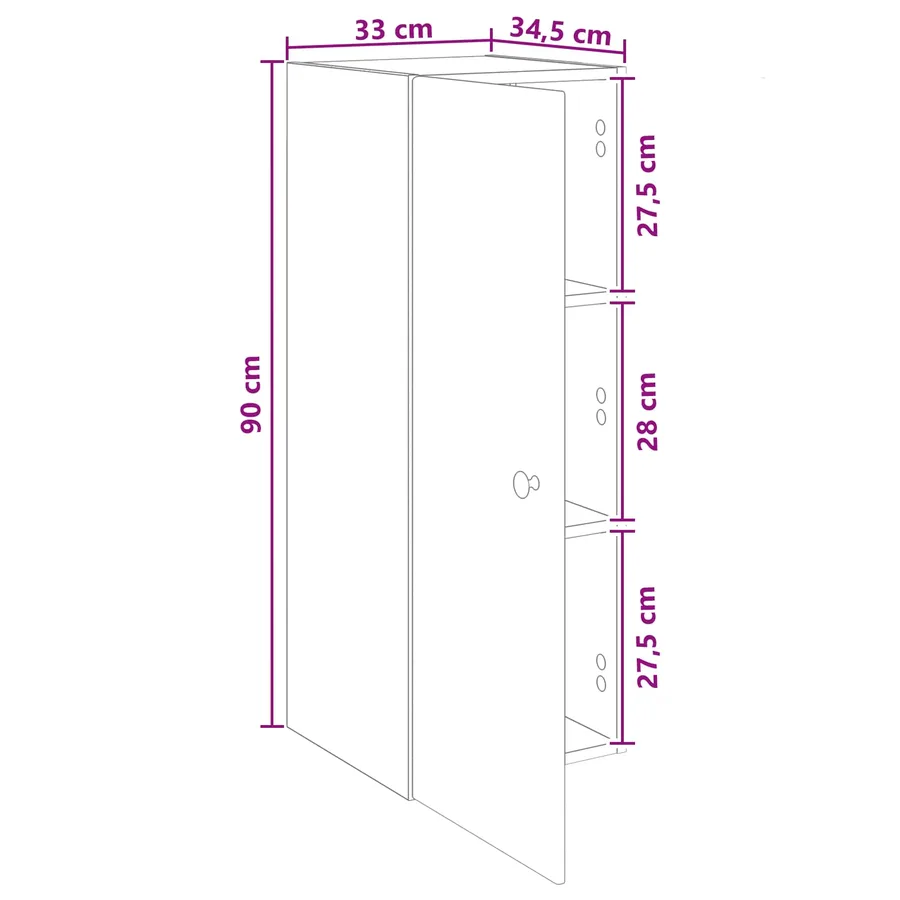 Armoire Murale Blanc brillant 33 x 34,5 x 90 cm - 8