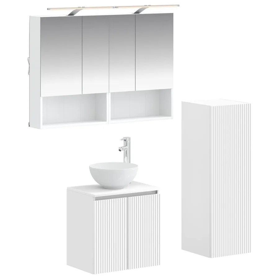 Ensemble de mobilier de salle de bain 4 pcs Blanc - 2