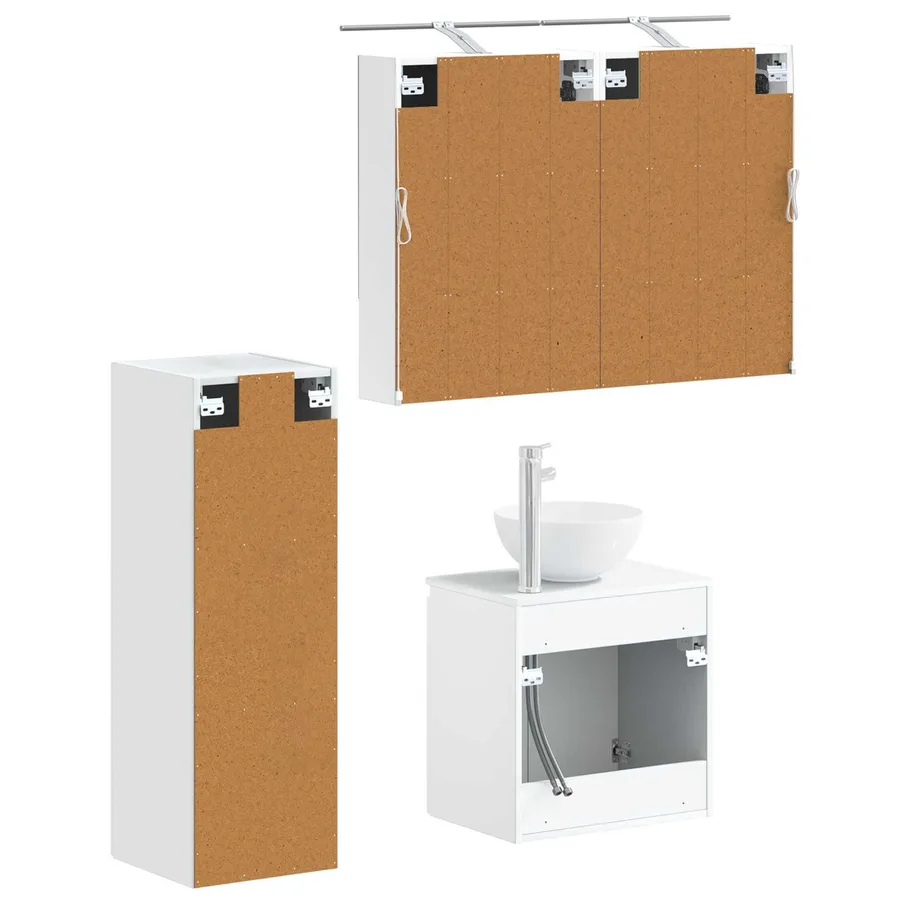 Ensemble de mobilier de salle de bain 4 pcs Blanc - 5