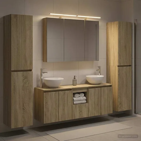 Ensemble de mobilier de salle de bain 6 pcs Chêne Sonoma