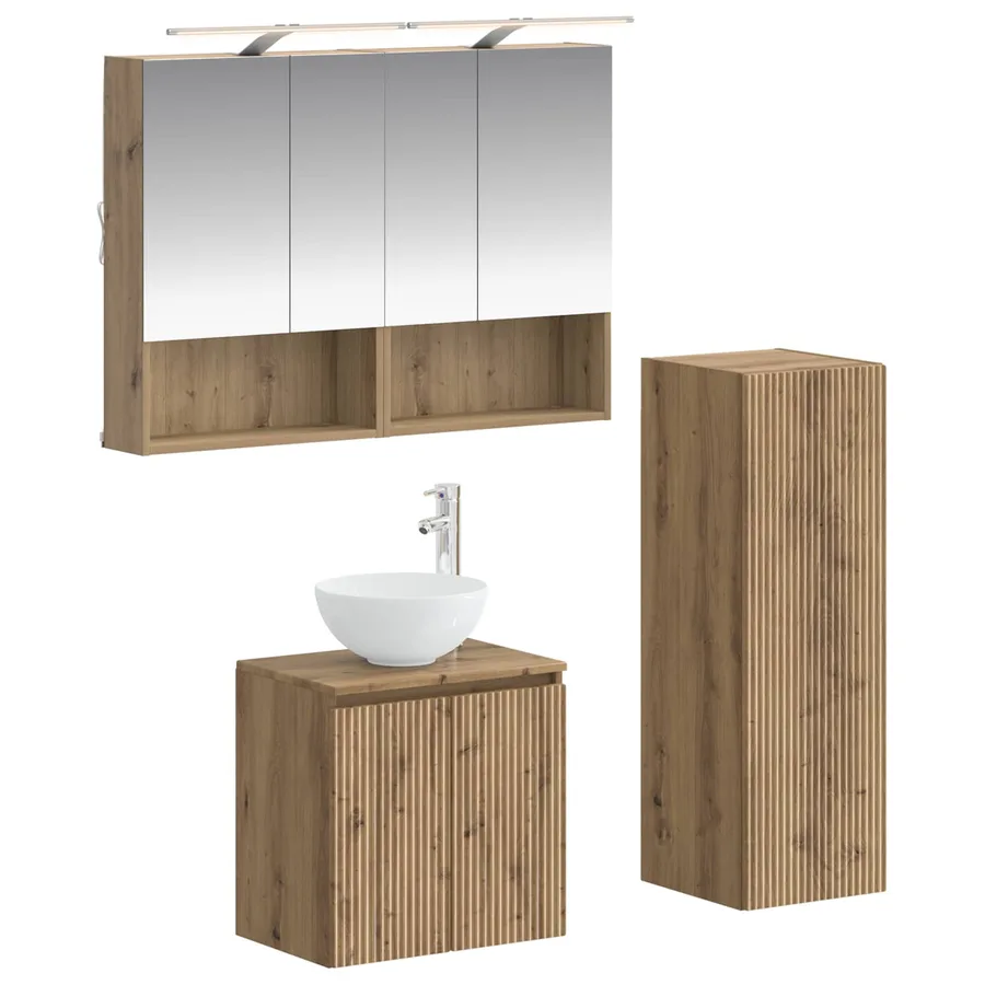 Ensemble de mobilier de salle de bain 4 pc Chêne artisanal - 2