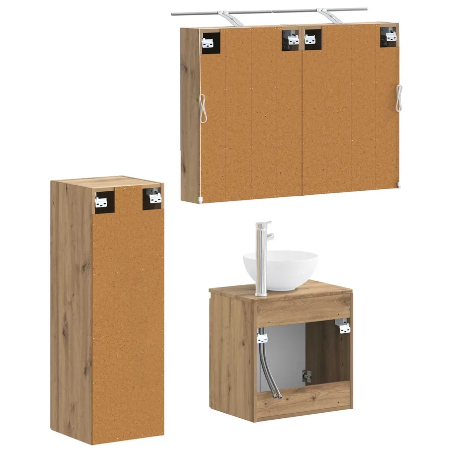 Ensemble de mobilier de salle de bain 4 pc Chêne artisanal - 5