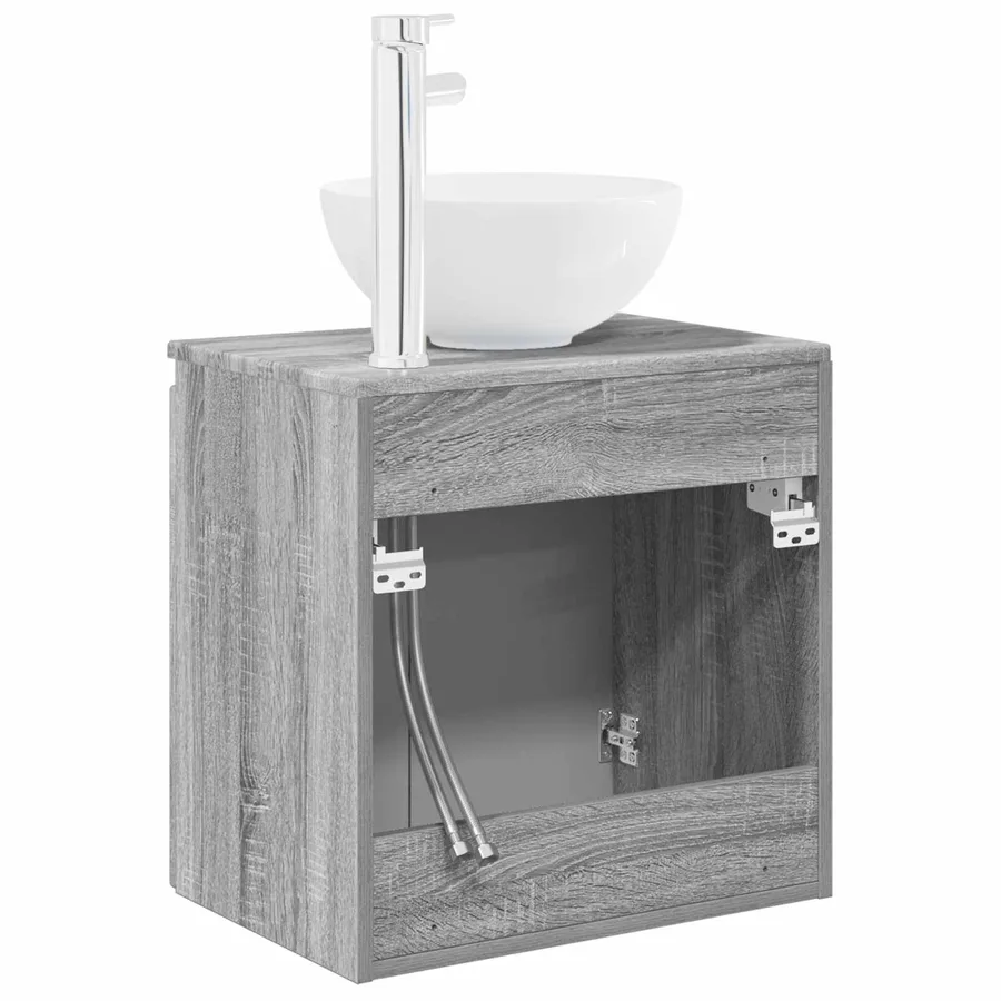 Vanité de lavabo mural Sonoma gris 49,5 x 35 x 63 cm - 5