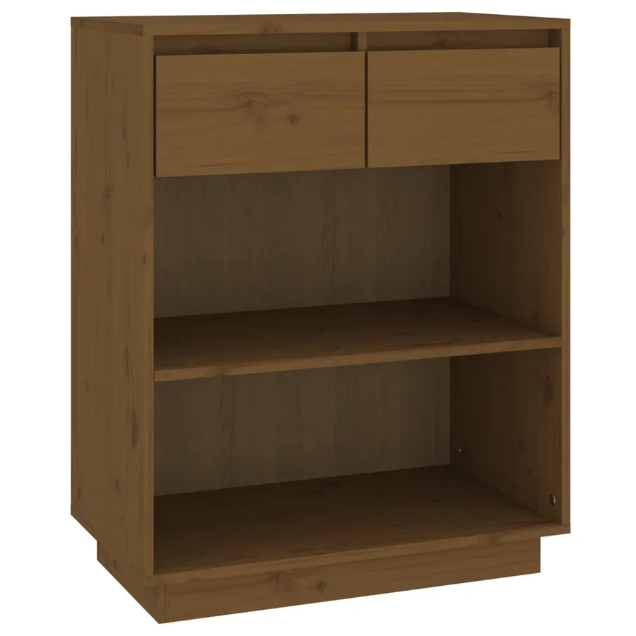 Armoire console Marron miel 60x34x75 cm Bois de pin solide - 2