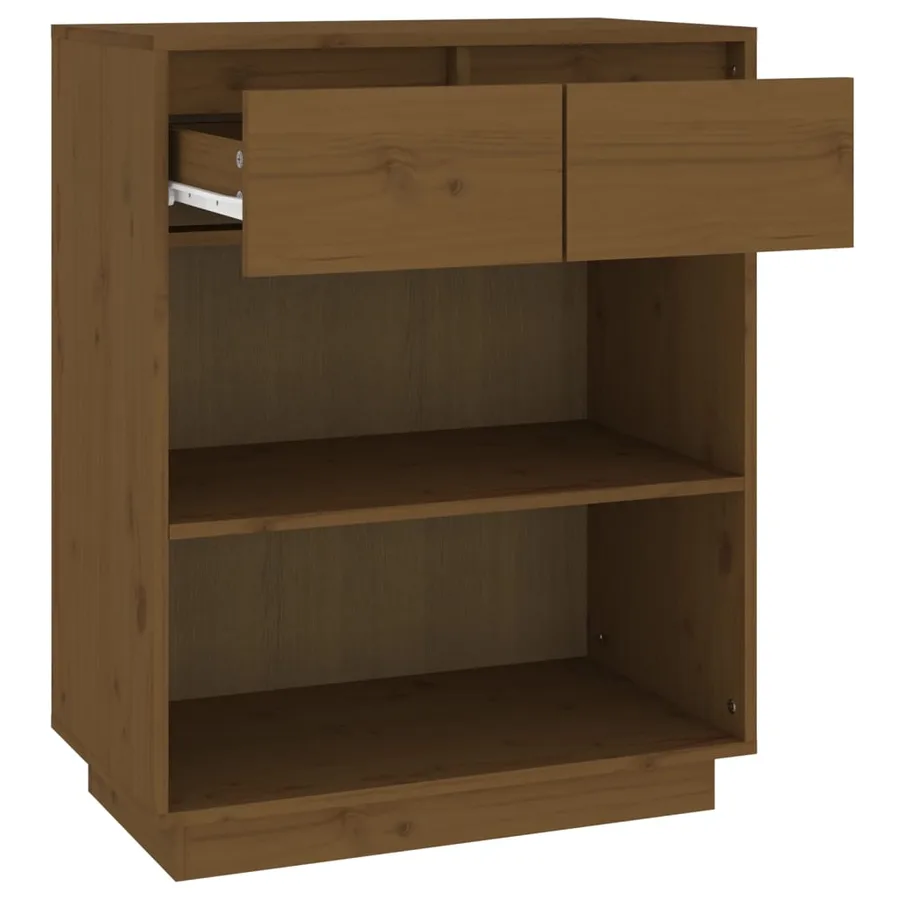 Armoire console Marron miel 60x34x75 cm Bois de pin solide - 6