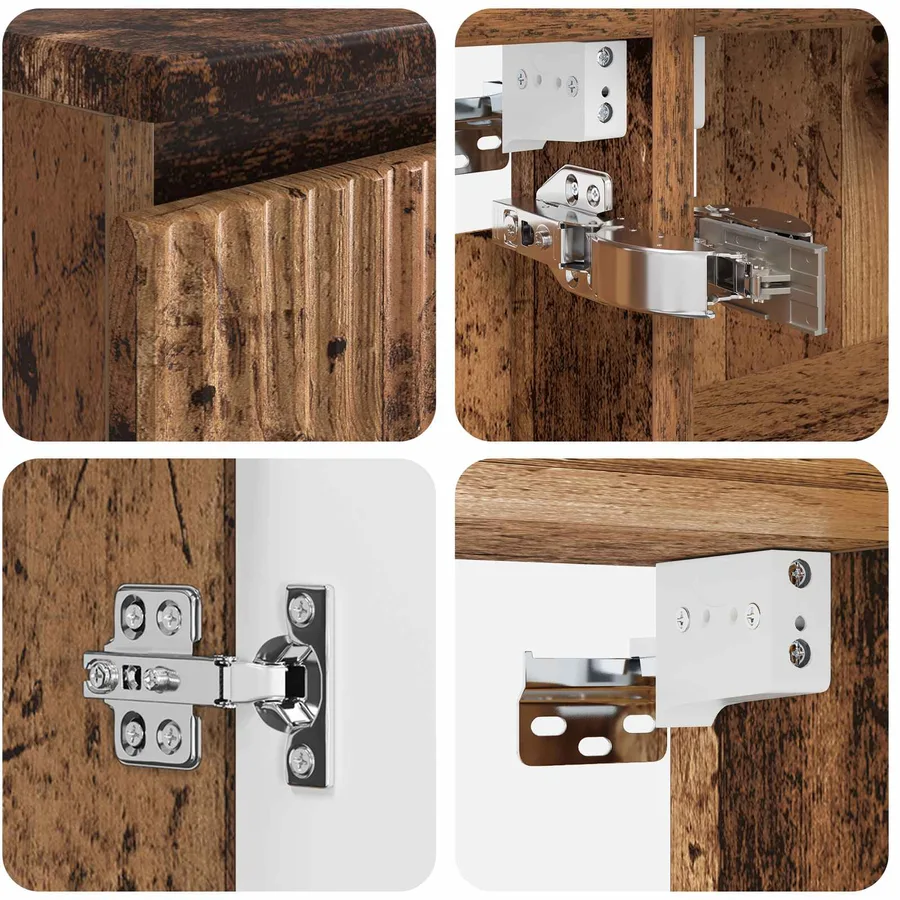 Ensemble de mobilier de salle de bain 4 pcs Bois ancien - 6