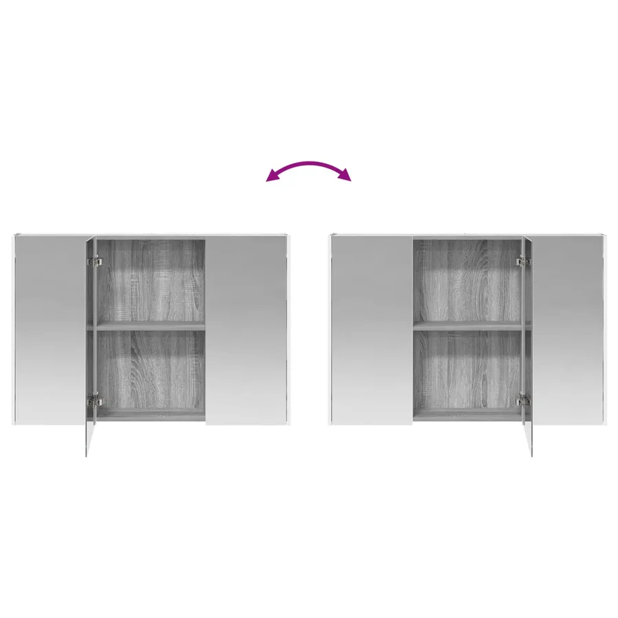 Ensemble d'armoire de salle de bain 4 pcs Sonoma gris - 12