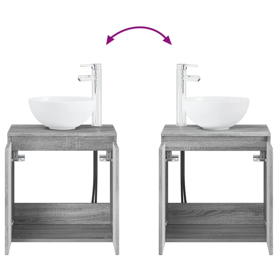 Ensemble d'armoire de salle de bain 4 pcs Sonoma gris - 13