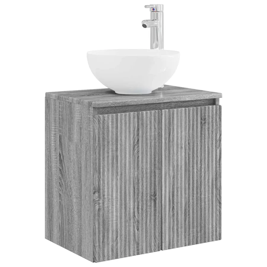 Ensemble d'armoire de salle de bain 4 pcs Sonoma gris - 5