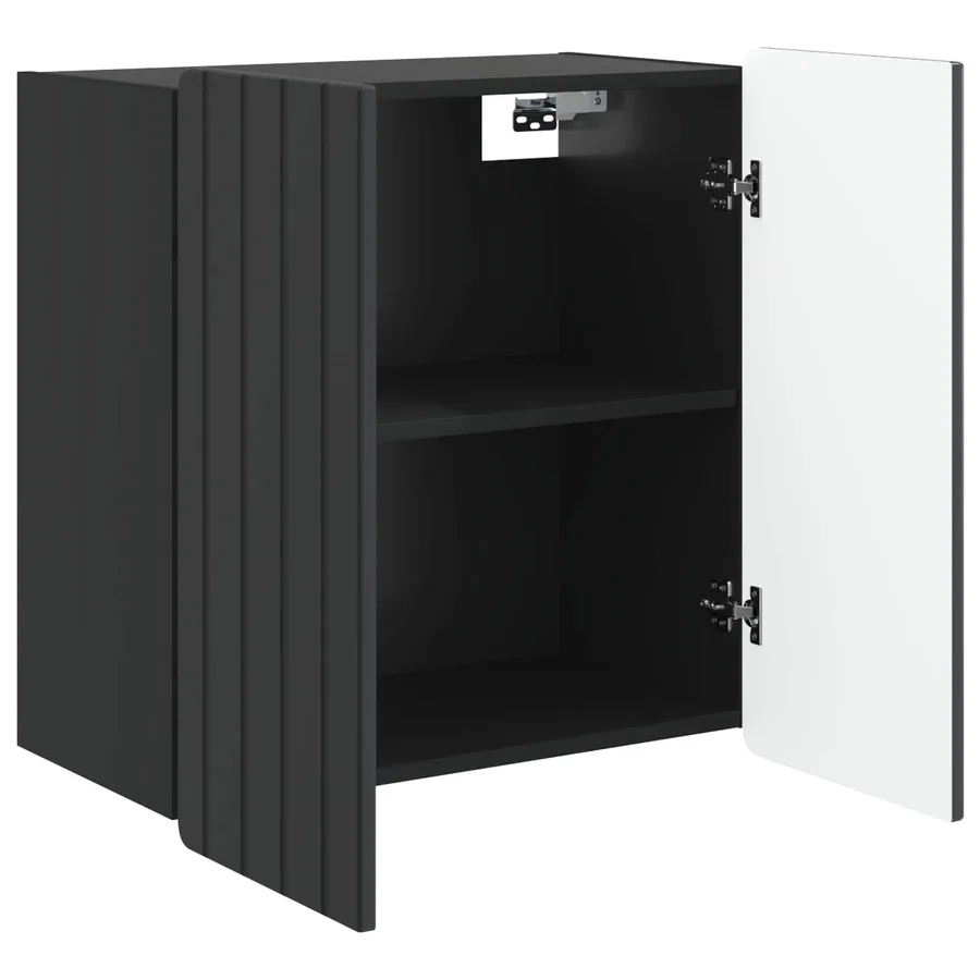 Armoire Murale Noir 59 x 31 x 64 cm Bois d'ingénierie - 3