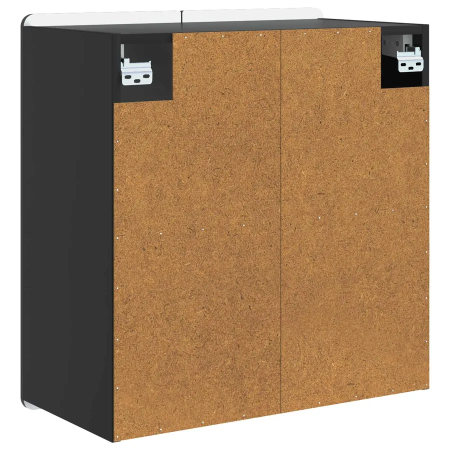 Armoire Murale Noir 59 x 31 x 64 cm Bois d'ingénierie - 6