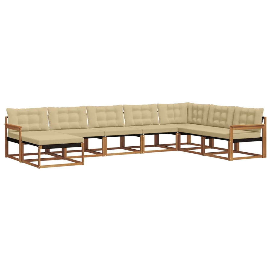 Ensemble de canapés d'extérieur 8 pcs Naturel et Beige - 2