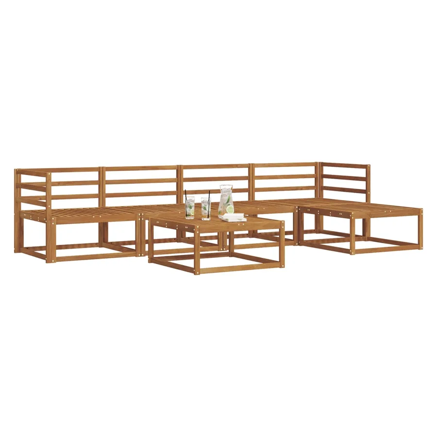 Ensemble de canapés d'extérieur 6 pcs Naturel - 3