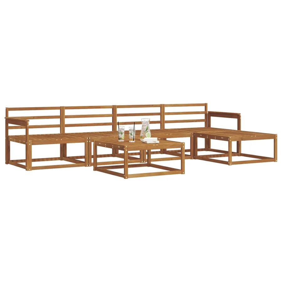 Ensemble de canapés d'extérieur 6 pcs Naturel - 3