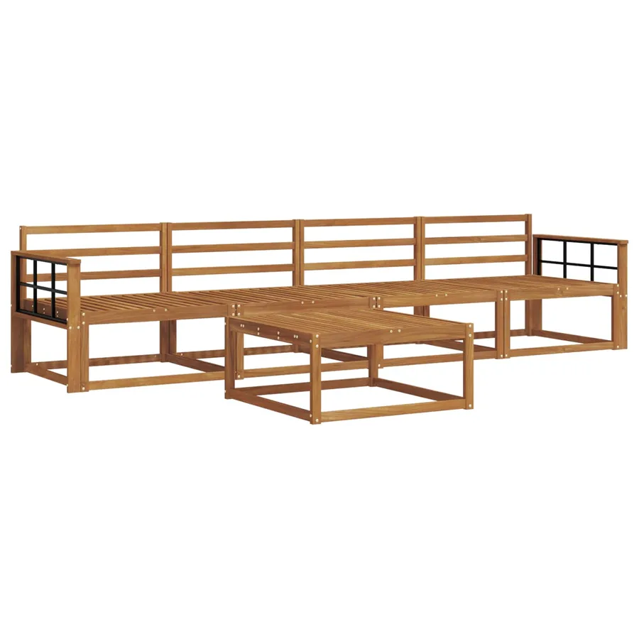 Ensemble de canapés d'extérieur 5 pcs Naturel - 2