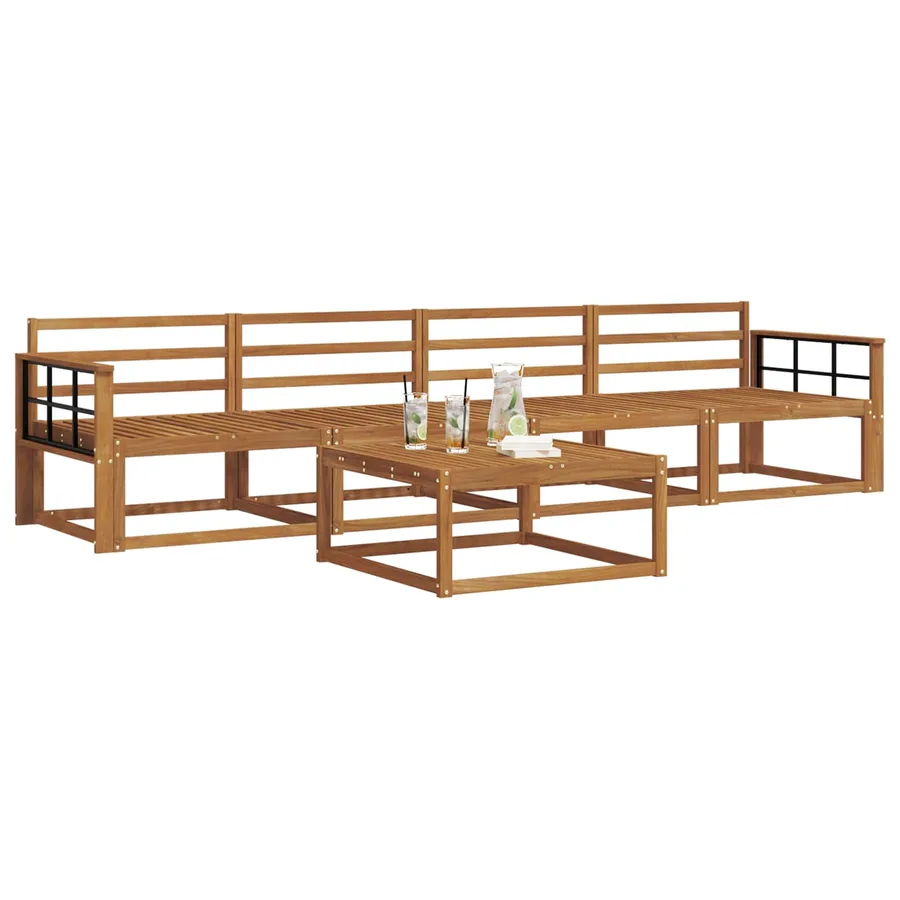Ensemble de canapés d'extérieur 5 pcs Naturel - 3