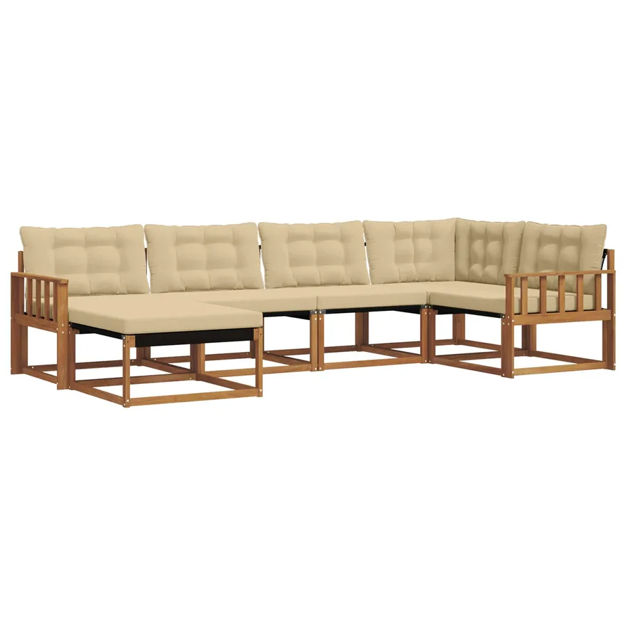 Ensemble de canapés d'extérieur 6 pcs Naturel et Beige - 2