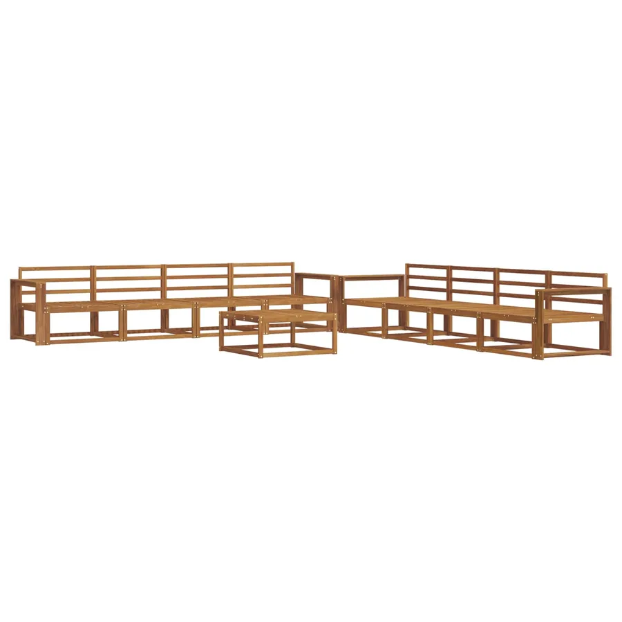 Ensemble de canapés d'extérieur 9 pcs Naturel - 2
