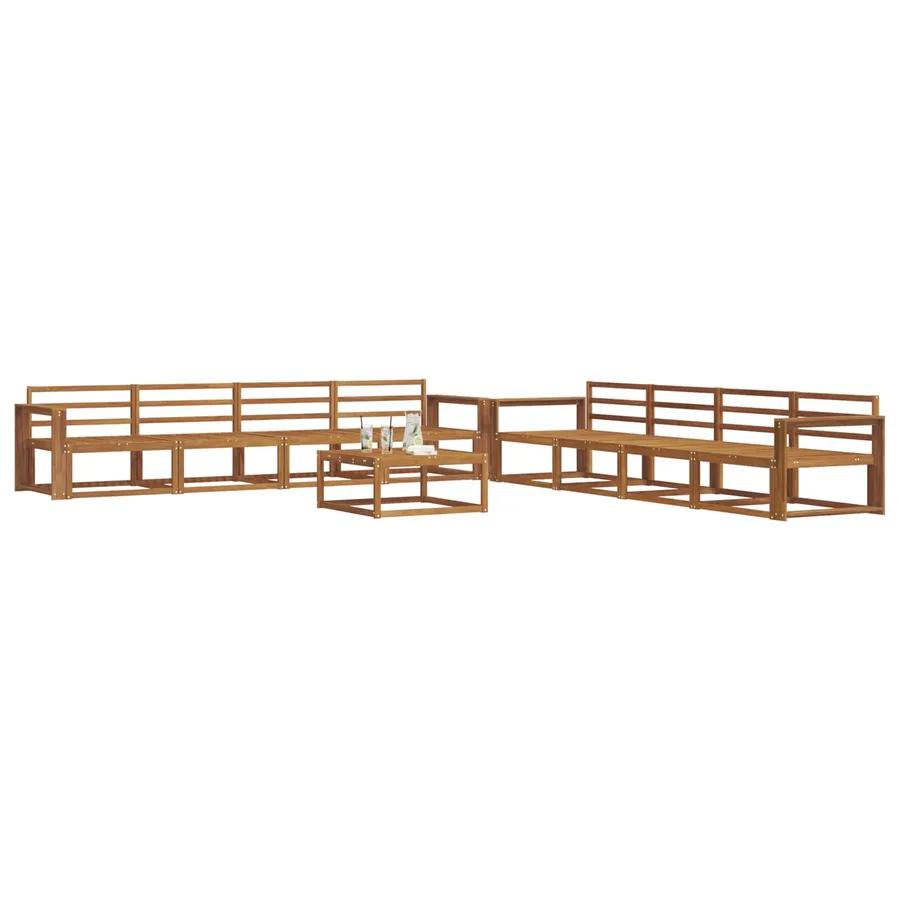 Ensemble de canapés d'extérieur 9 pcs Naturel - 3