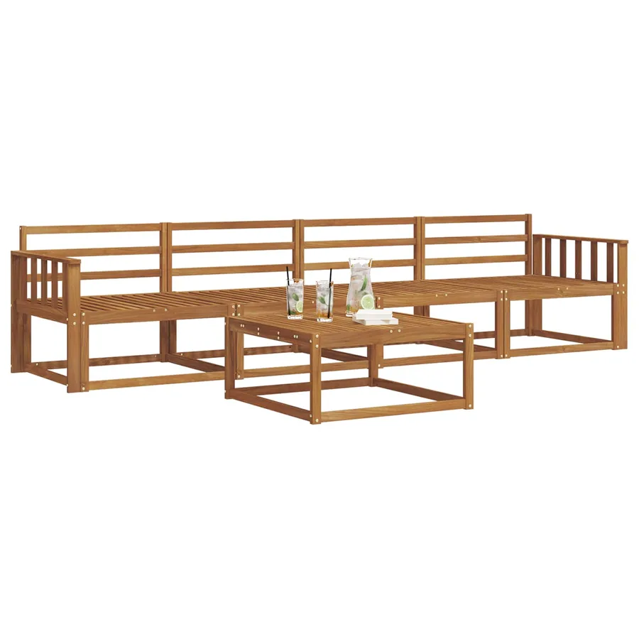 Ensemble de canapés d'extérieur 5 pcs Naturel - 3