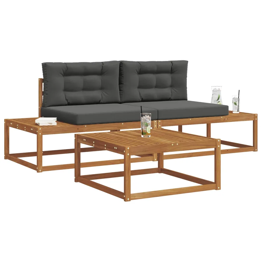Ensemble de canapés d'extérieur Naturel et Anthracite - 3