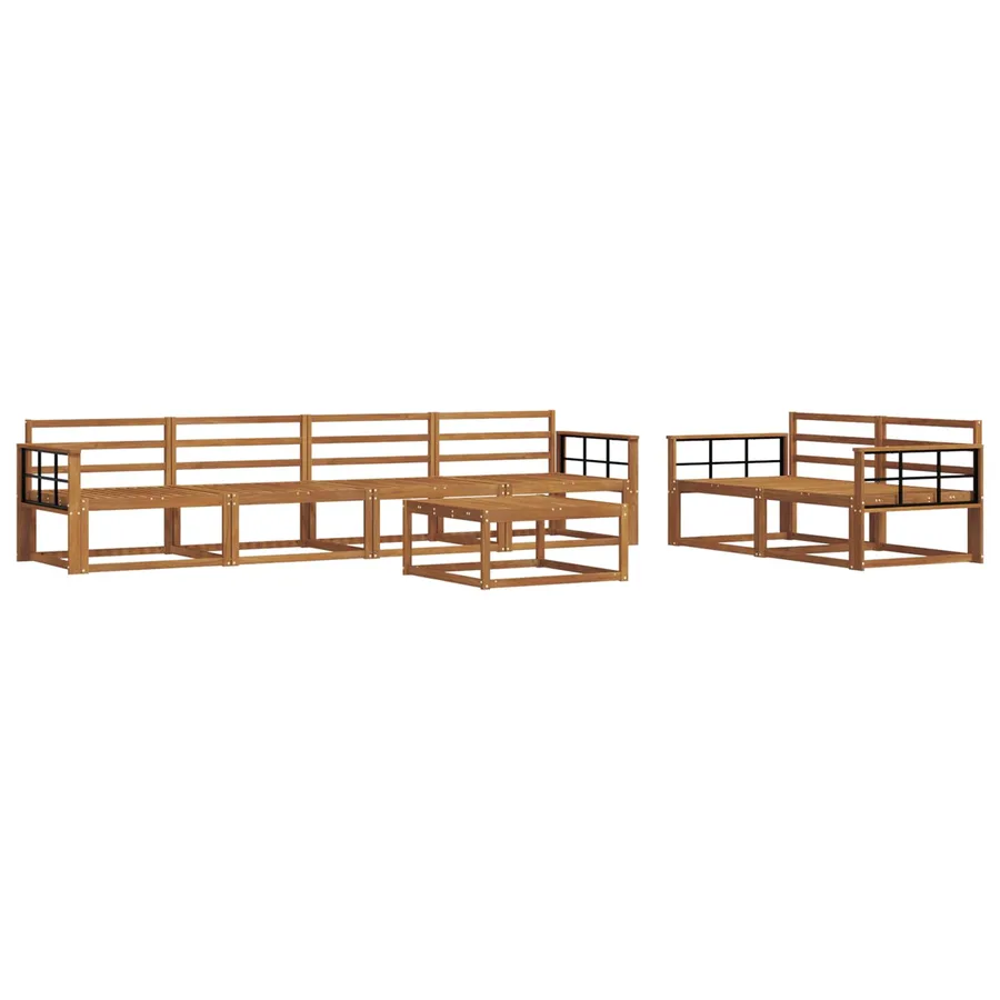 Ensemble de canapés d'extérieur 7 pcs Naturel - 2