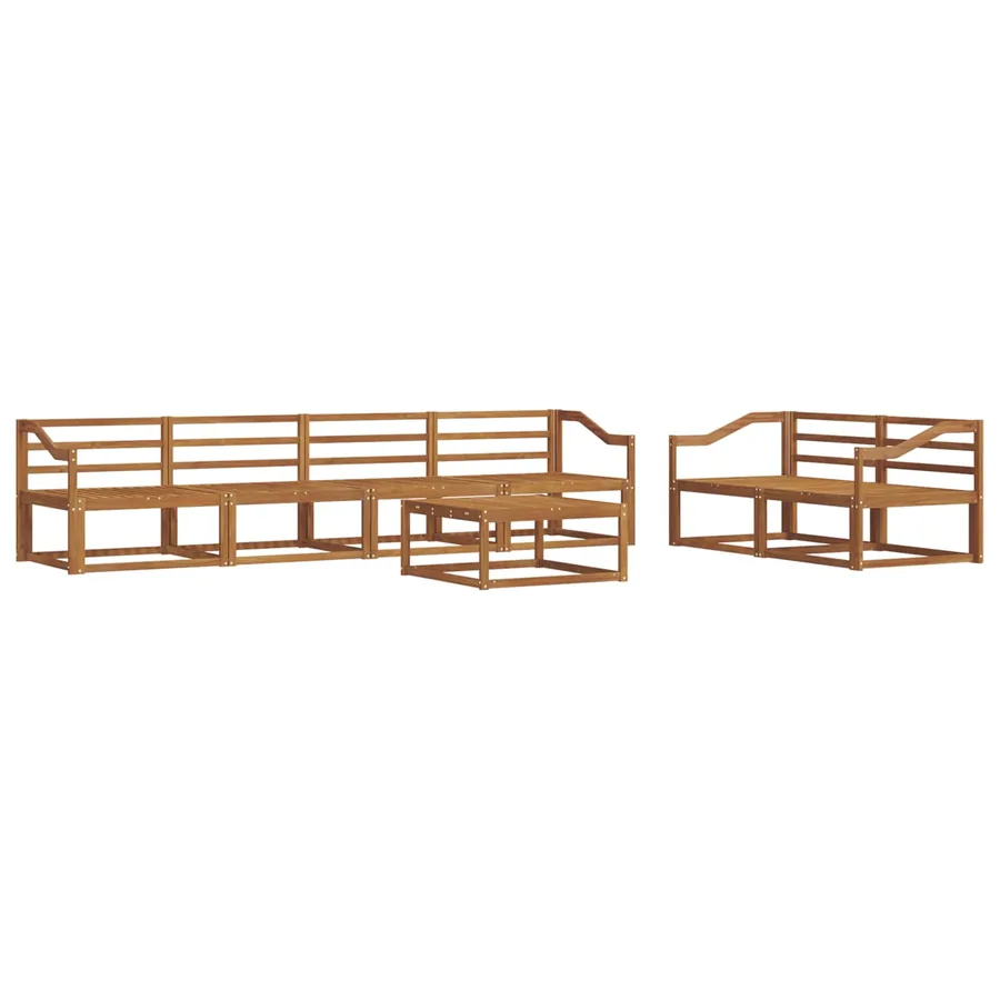 Ensemble de canapés d'extérieur 7 pcs Naturel - 2