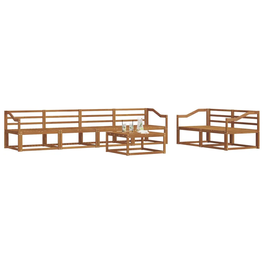 Ensemble de canapés d'extérieur 7 pcs Naturel - 3
