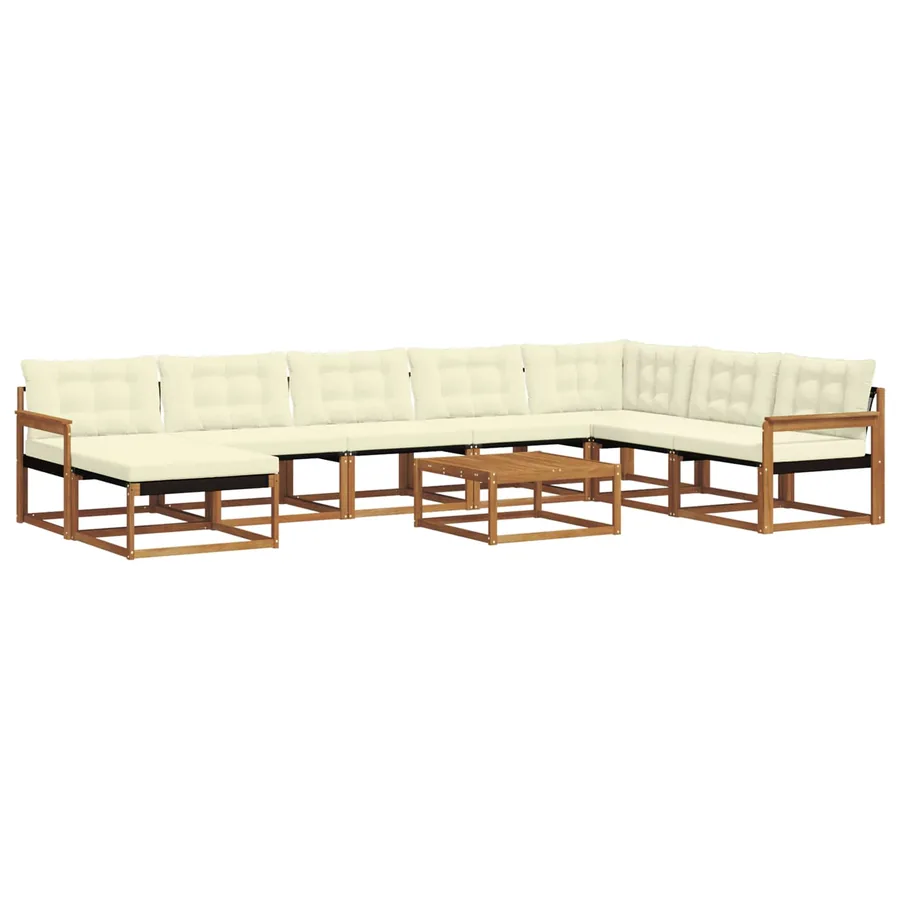 Ensemble de canapés d'extérieur 9 pcs Naturel et Crème - 2