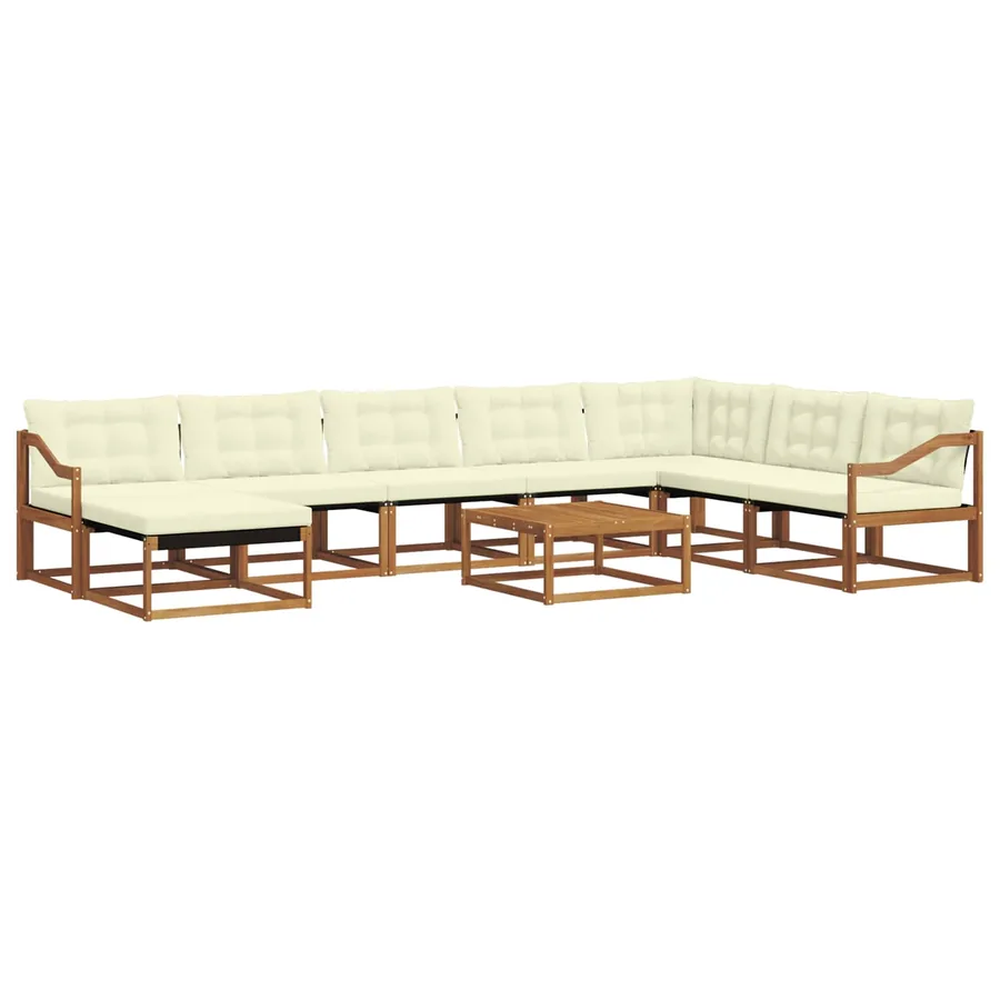 Ensemble de canapés d'extérieur 9 pcs Naturel et Crème - 2