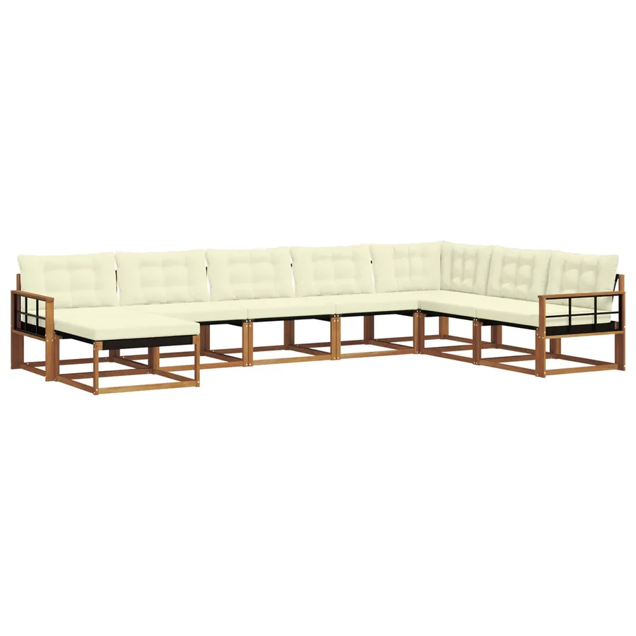 Ensemble de canapés d'extérieur 8 pcs Naturel et Crème - 2