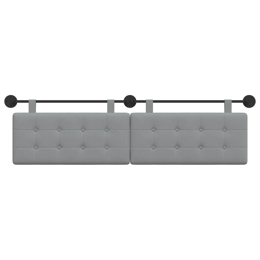 Tête de lit suspendue Gris clair tissu - 5