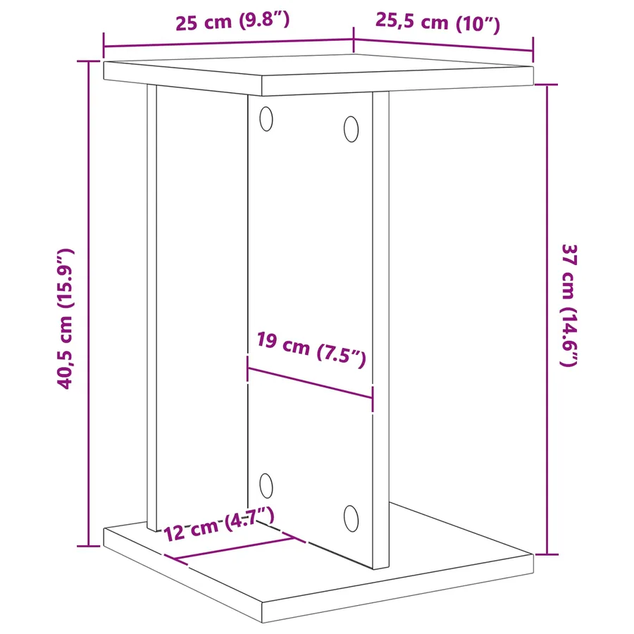 Support de Plante 2 pc Chêne Sonoma 25 x 25,5 x 40,5 cm - 8