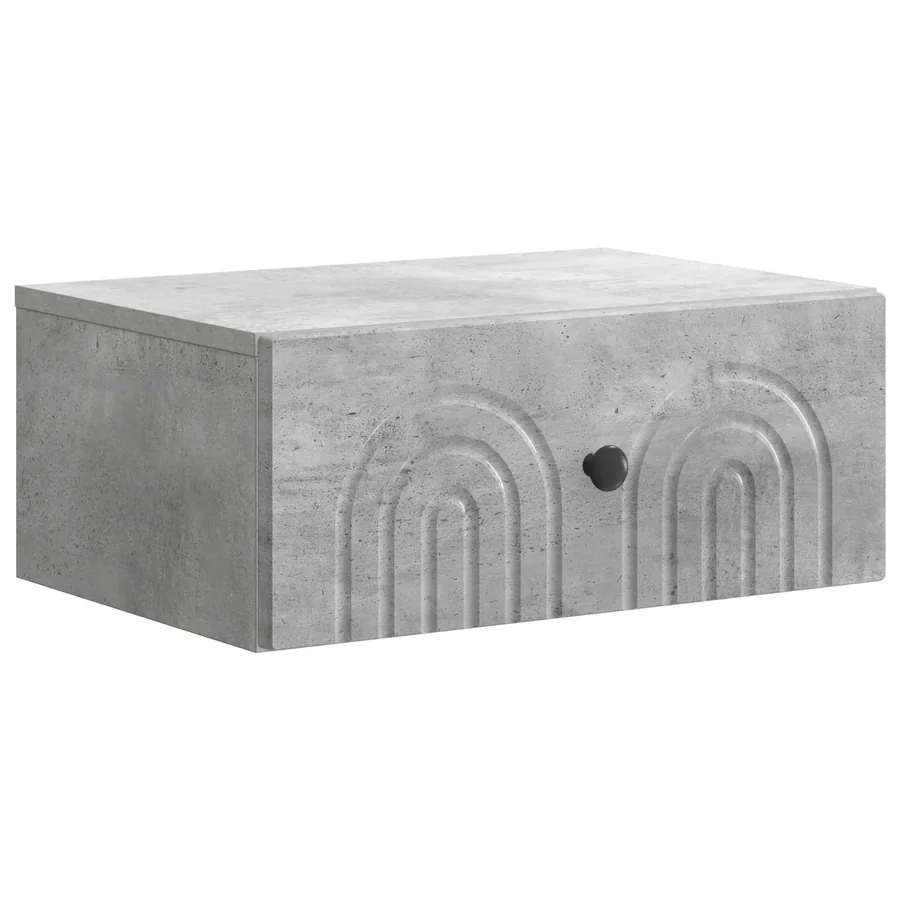 Cabinet de chevet mural Gris béton 49 x 34,5 x 20 cm - 2