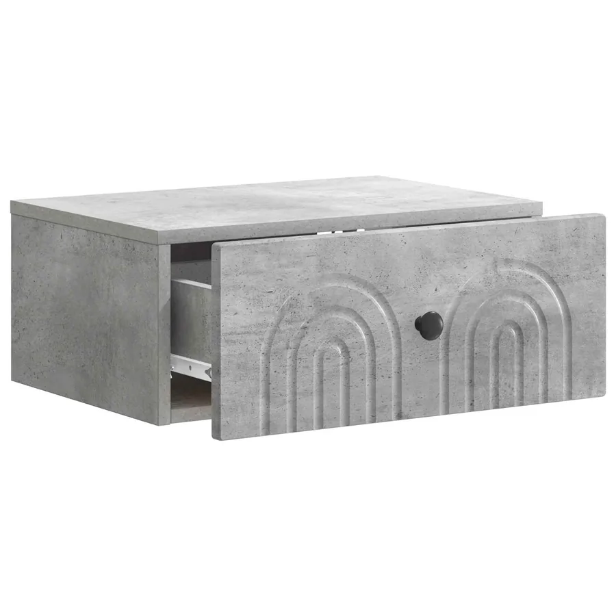 Cabinet de chevet mural Gris béton 49 x 34,5 x 20 cm - 4