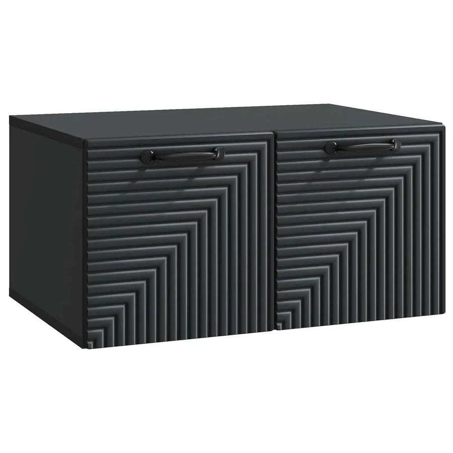 Meuble TV mural Noir 59,5 x 41 x 30 cm Bois d'ingénierie - 2