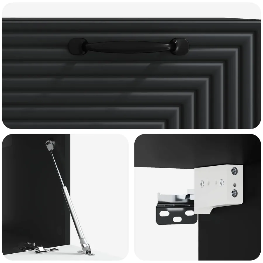 Meuble TV mural Noir 59,5 x 41 x 30 cm Bois d'ingénierie - 9