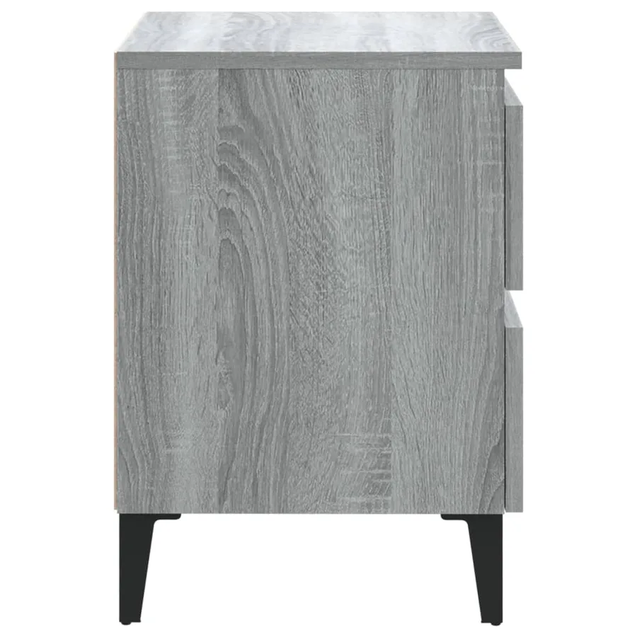 Table de chevet avec pieds en métal Sonoma gris 40x35x50 cm - 4