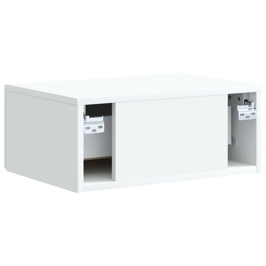 Cabinet de chevet mural avec tiroir Blanc 49 x 34,5 x 20 cm - 7