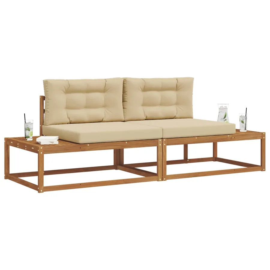 Ensemble de canapés d'extérieur avec coussin Naturel et Beige - 3