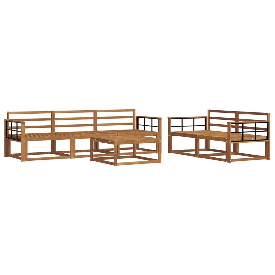 Ensemble de canapés d'extérieur 6 pcs Naturel - 2